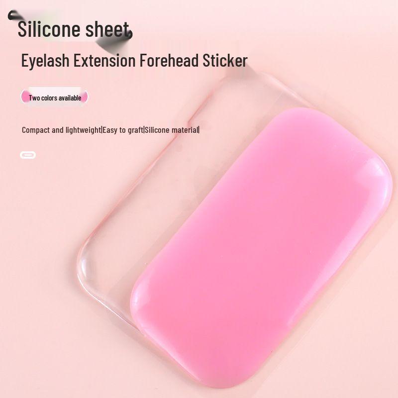 

Static Cling Silicone Eyelash Pad for Extensions - Transparent Pink Forehead Sticker рожевий