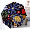 1 Stück Automatischer Regenschirm mit Blumenmuster - Stilvoll, Langlebig, mit 8-Speichen Manuell zu öffnendem Design, Eleganter Schwarzer Griffleyy250920179