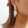 1 Pair Twisted Leaf Earrings Geometric Exaggerate Elegant Shiny Metal Hypoallergenic Women Girls Earrings Fashion Jewelry Accessories Gift