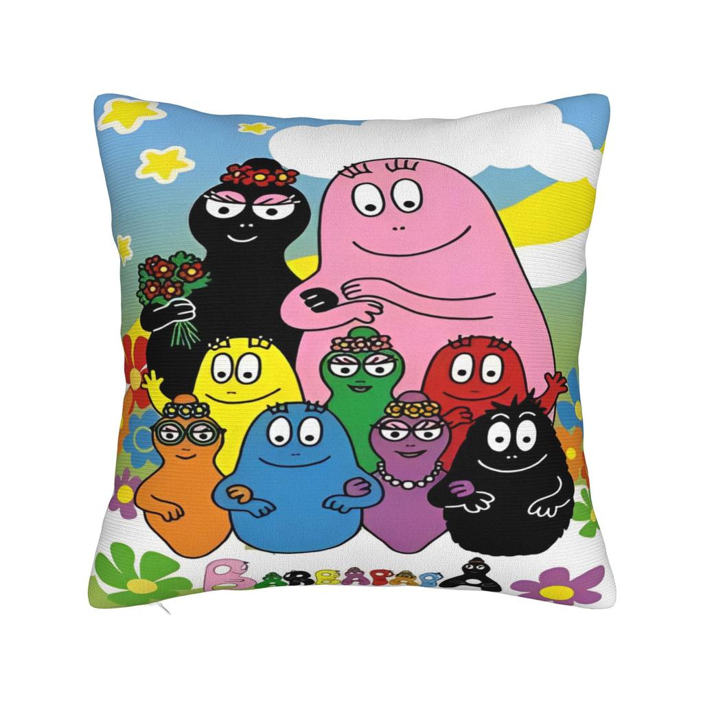 Weiche und Süße Home Barbapapa Cartoon Dekorationen Kissenbezüge Merch Kissenhülle Quadratisch Multi-Größe