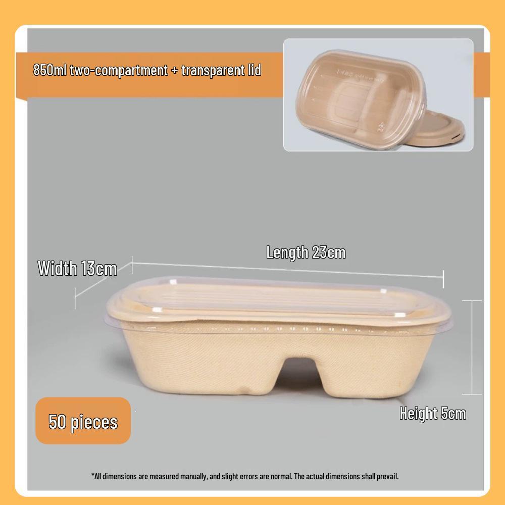 Eco-friendly Biodegradable Disposable Pulp Meal Box for Takeaway Salads and Light Meals