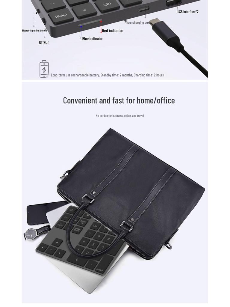 Bluetooth Mini Wireless Keyboard - Silent, Portable, Aluminum Alloy, Compatible with Laptops, iOS, Mac, and External Devices