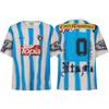 Blue White Striped Jersey Short-sleeved Mesh Tee Fashion New Letter Pattern Eagle Print T-shirts