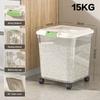5/10/15Kg Rice Container Rice Storage Box Sealed Cereal Dispenser Insect Proof Pet Food Container Kitchen Organizer