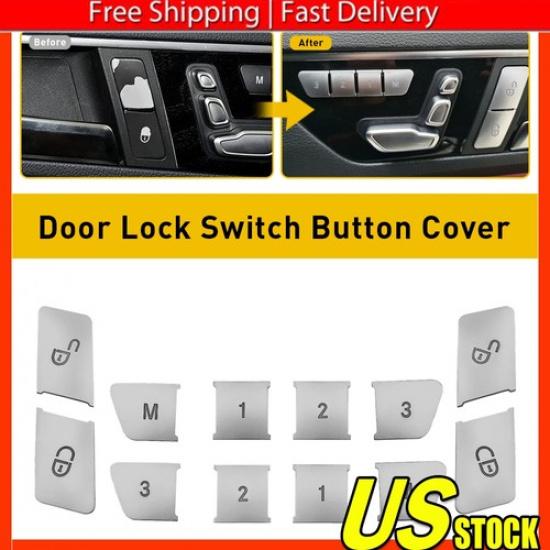 Door Lock Switch Cover Button Trim Fit for Benz W204 W212 CLA GLA GLE GL GLS ML