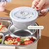 304 Stainless Steel Compartmentalized Portable Lunch Box - Microwave Safe Bento for Students & Office Workers.