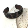 Stitched Real-leather Horsehair Bracelet Furry C-shaped Open Bracelet Leopard Print Bangle  Gift