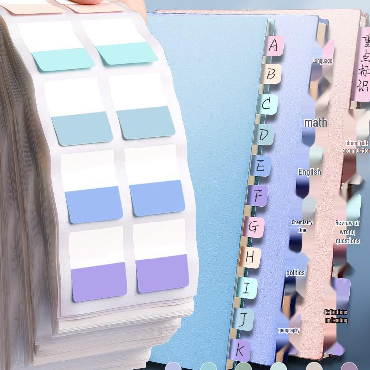 Fluorescent Writable Sticky Index Tabs with Strong Adhesion