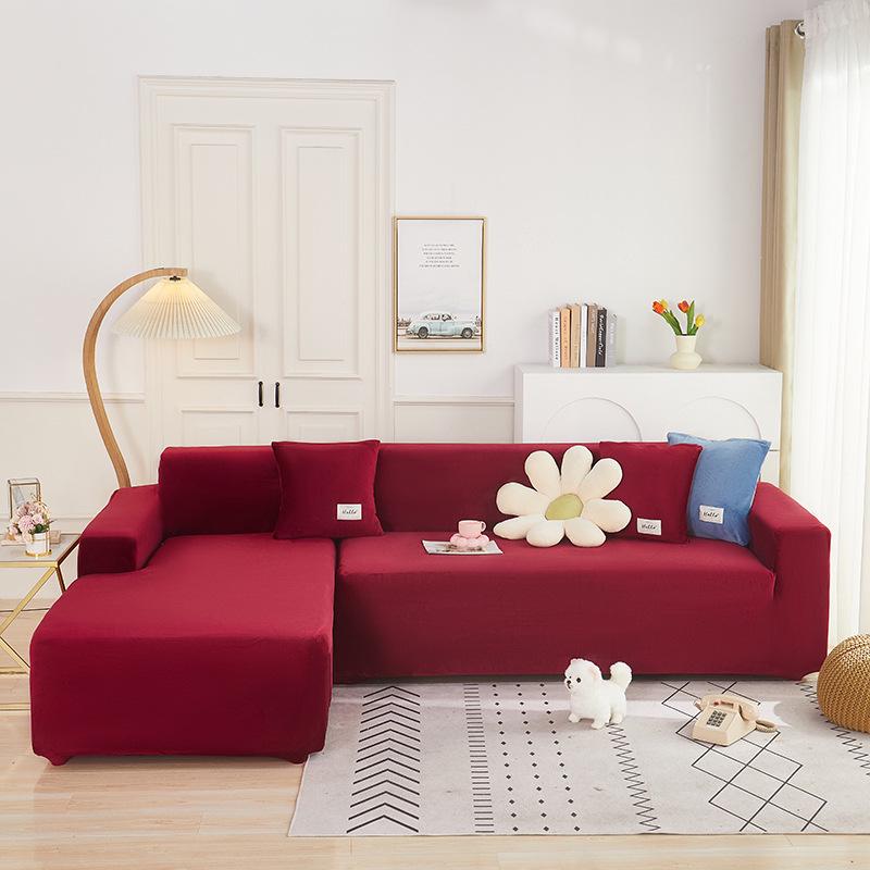 

Nordic Minimalist Plush Sofa Cover - Thickened, Elastic, Non-Slip, Full Wrap Chaise Design 45x45CM (Cushion Cover)