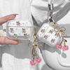 Silver Bead Glitter Powder Small Fresh Cherry Bluetooth Headset Case Is Suitable For Apple Airpodspro3 Japanese Women'S Models