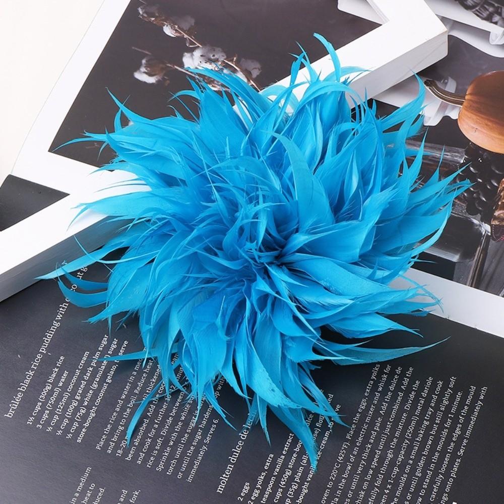 Elegante Flor de Plumas Grande de 18-20 cm Broche de Plumas Hecho a Mano Accesorios Flor DIY Pines de Solapa Boda