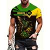 Jamaika Flagge Karte Grafik T-Shirt Für Männer Lustige Jamaikanische 3D Gedruckte T-Shirts Sommer Atmungsaktive Rundhals Oberteile Kurzarm T-Shirts