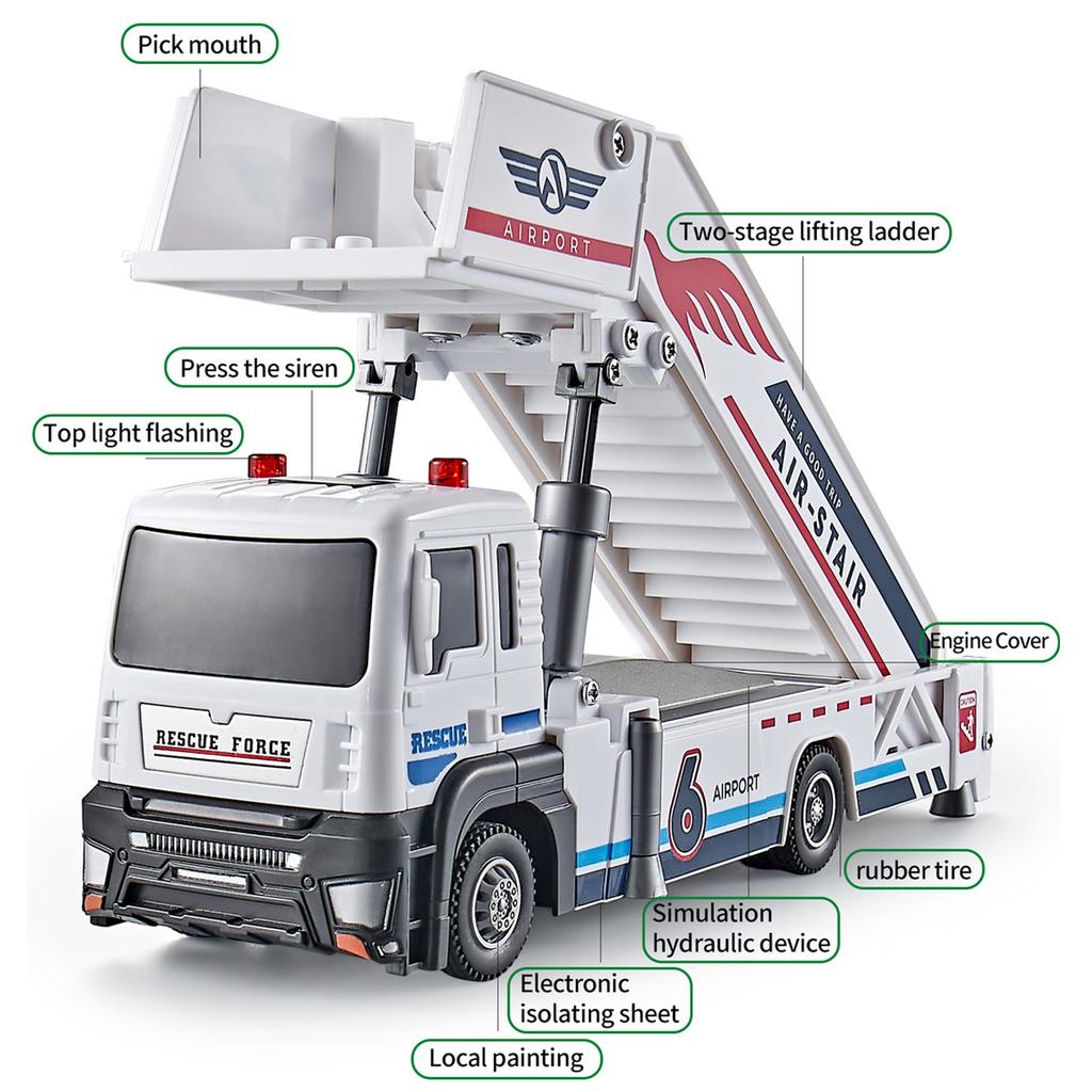 Simulation Fire Truck Ladder Truck Sprinkler Truck Sanitation Truck Alloy Engineering Vehicle Children's Car Model Toy