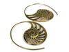 He Cheng Fan-shaped Hollow Alloy Earrings - European & American Fashion, Personality Style for Women