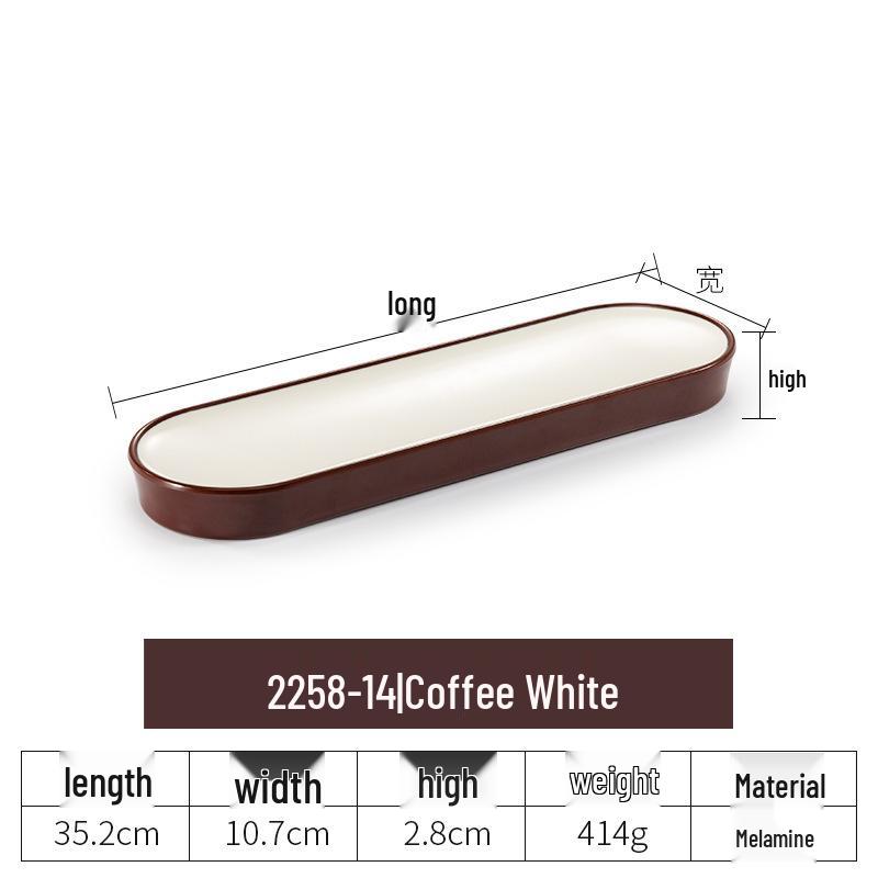 Rectangular Faux Porcelain Melamine Sushi Platter - Artistic Dishware for Hotels and Restaurants