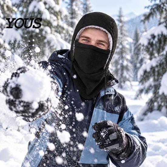 Full Coverage Face Mask for Cold Weather Winter Balaclava Hat, Windproof Ski Fleece Lined Neck Warmer Cycling Cover, Cozy Men Women, Outdoor