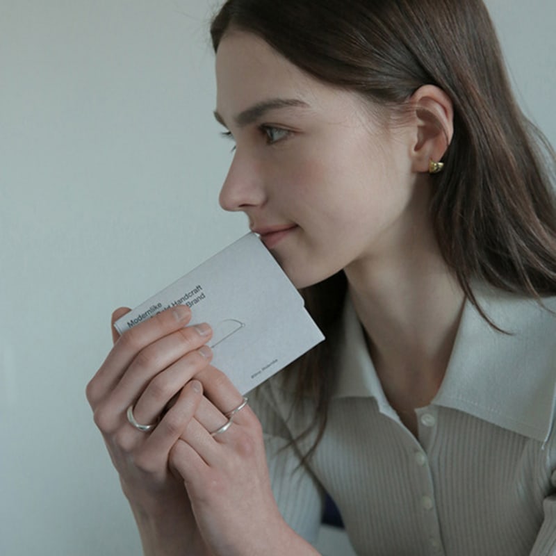 modernlike 14k gold-filled silver clover one-touch earrings