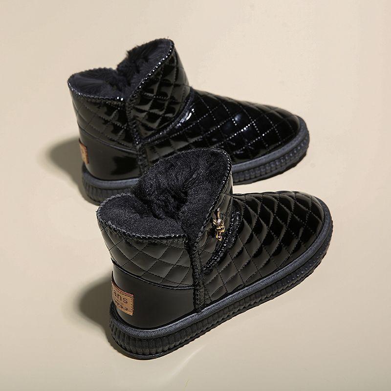 

Женская обувь, водонепроницаемые женские зимние сапоги до щиколотки, меховые ботинки, черные, стильные и недорогие, тренд 2024 года, с подкладкой, высокое качество, популярный 40