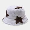 Autumn and Winter New Thickened Plush Pentagram Bucket Hat Female Internet Celebrity Fashion Trend Warm Basin Hat Casual Visor