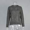 Women's Mohair Round Neck Pullover Sweater  Spring Summer Semi-sheer Comfortable Knit Base Top