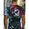 Gothic Witch Cat Men'S 3D Printed T-Shirt, Vibrant Round Neck And Short Sleeves, Summer Outing,