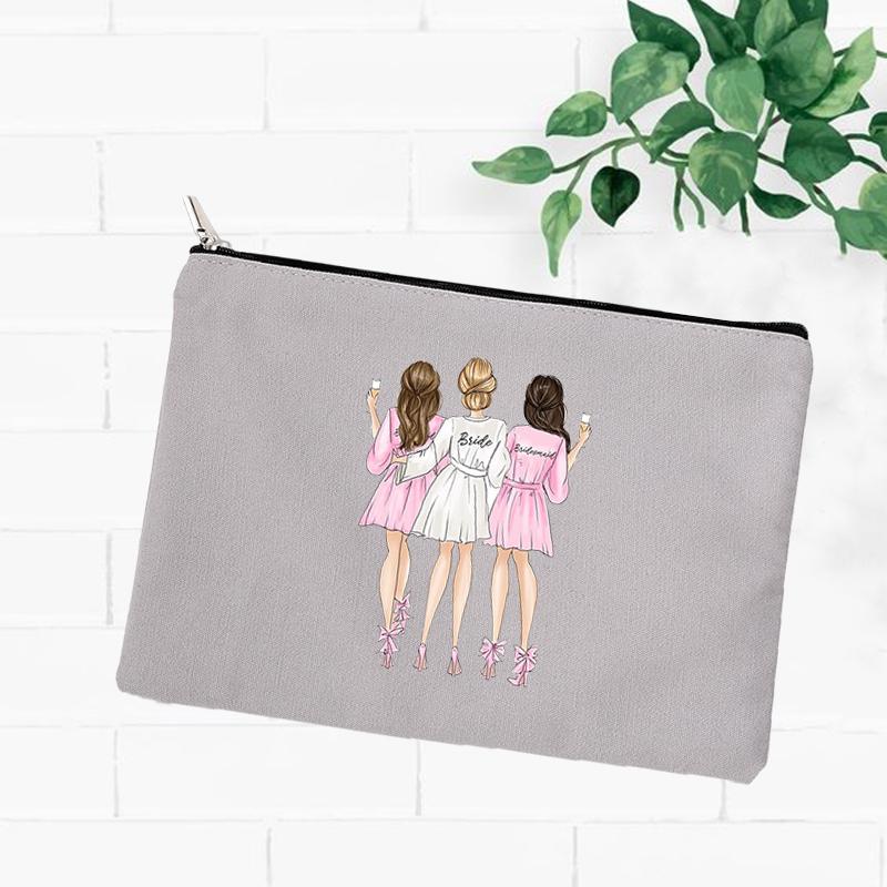 Best Friend Makeup Bag Women Cosmetic Bags Travel Toiletries Organizer Female Storage Make Up Case Purse Wedding Bridesmaid Gift