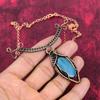 Labradorite Necklace Copper Wire Wrapped Necklace Adjustable Chain Necklace Elegant Copper Jewelry Handmade Gemstone Necklace Wedding Gifts