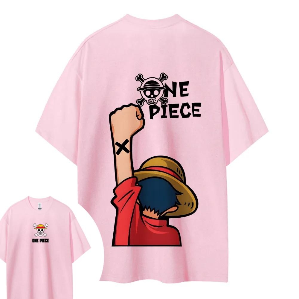 ONE PIECE Luffy Shortsleeved Mens and Womens Same Style Comfortable Shortsleeved Couples Casual Shortsleeved Popular Top