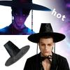 Cappello a tesa larga Cappello tradizionale Dinastia Ming Cappello piatto Coreano per Uomo Taglia Unica Protezione UV Cappello Nero Esibizione sul Palco
