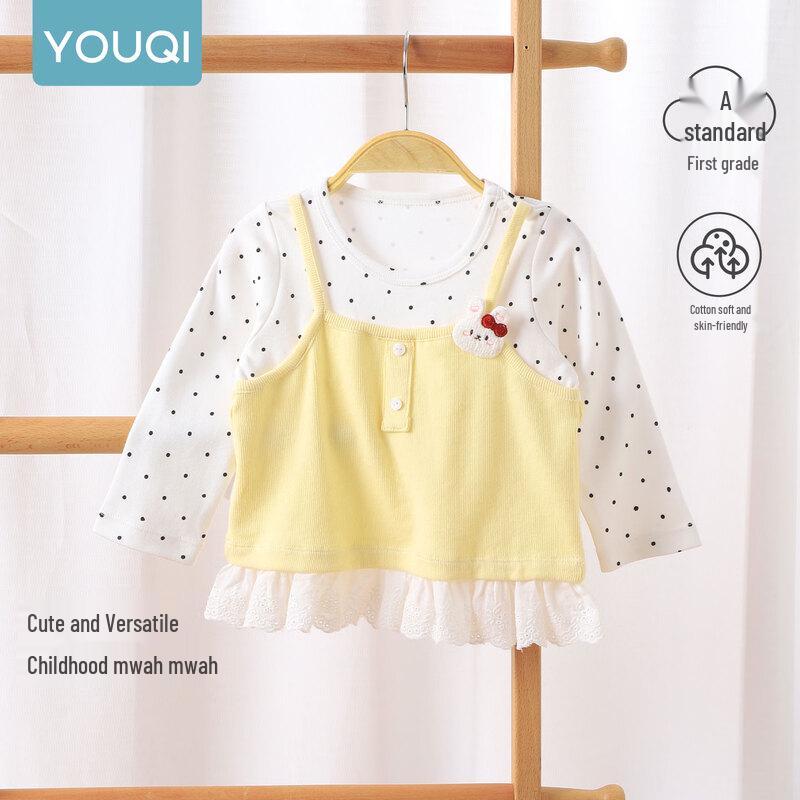 Youqi Baby Girls' Long-Sleeve Cotton Base Layer T-Shirt