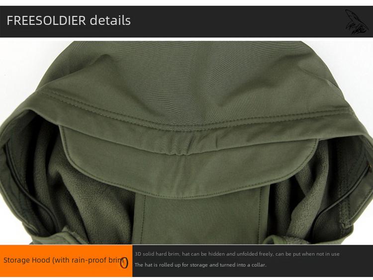 Men's Waterproof Windproof Soft Shell Jacket for Autumn/Winter - Warm, Velvet-Lined for Mountaineering, Skiing, and Cycling.