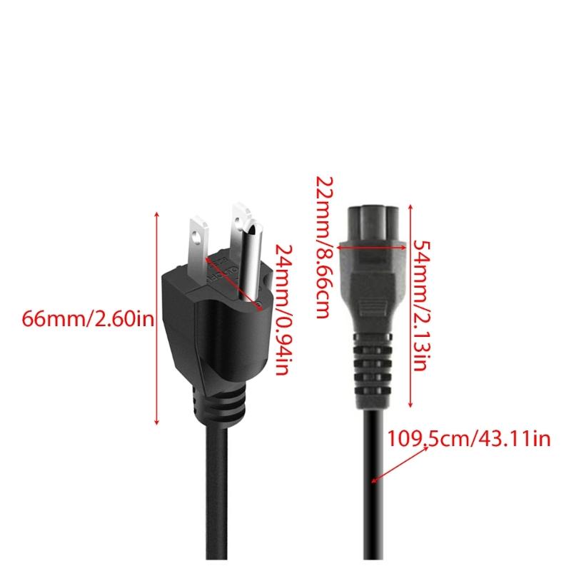 Laptop Power Cable Cord 3Pin Prong Connector PVC Insulated Cable for Laptop Notebook Charging Adapter 1.2m 4ft