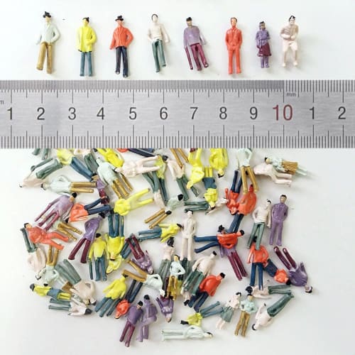 Scenery Collection Dolls, 1:150 Scale, Set of Approximately 100 Figures, Painted Human Figures, Decoration, Railway Models, Building Models, Dioramas,