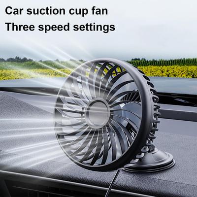Fan For Car Windshield Suction Air Blower Quiet USB Powered Fan With 3 Levels For Tent Desk Outdoor Travel Driver Cabin Golf