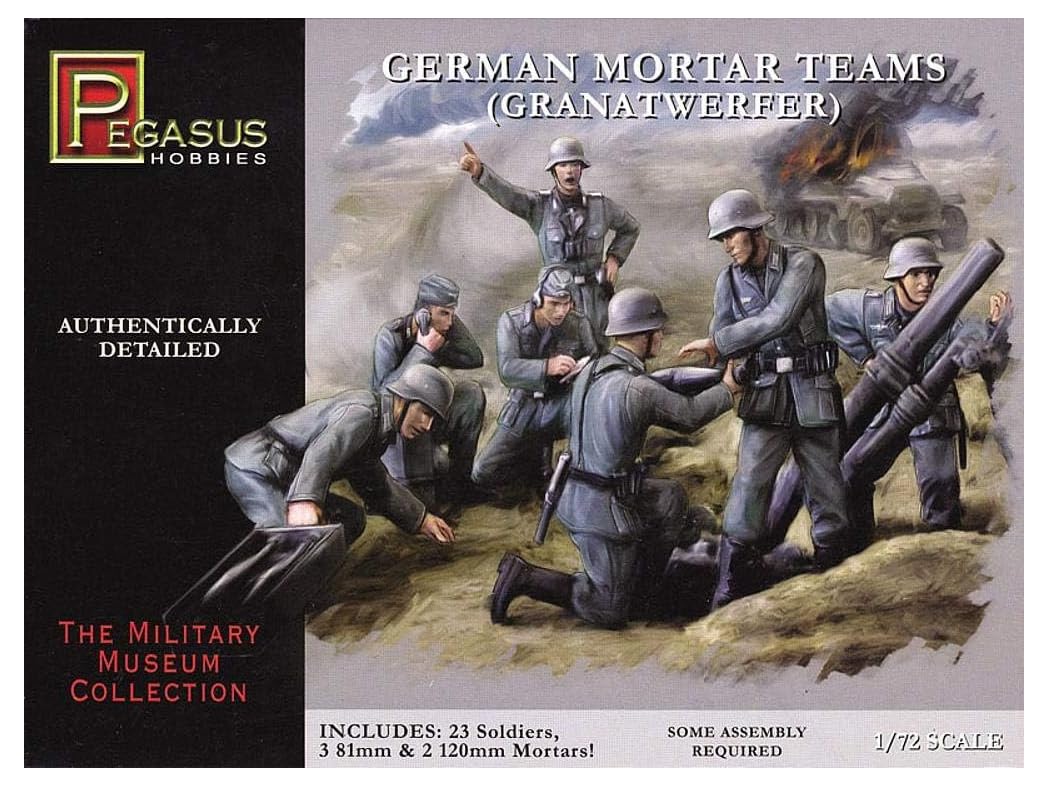 

Pegasus Hobby WWII German Army Mortar Team Set Plastic Model 1/72