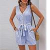 BFCCQB Moda Donna Casual Estivi Primaverili Senza Maniche Bretelle Pantaloni Tute & Tute Corte