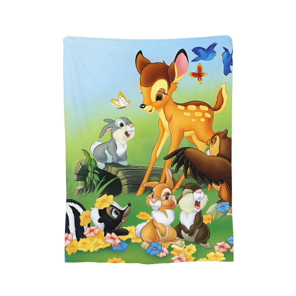 Schattige Bambi deken Cartoon Hert Flanellen Plaid Zomer Airconditioning Decoratie Zacht Warm Bedspreien,