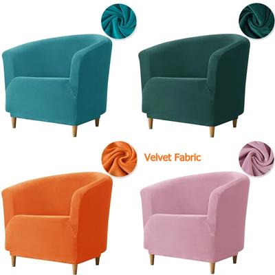 Velvet Tub Sofa Covers Stretch Single Sofa Slipcovers Elastic All Inclusive Tubs Club Armchair Cover for Living Room Bar Counter