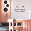 2 PCS Coffee Bar Wall Decor - Wall Sticker with Two Coffee Cup Art - Removable Signs for Kitchen, Office, Home, Shop, Cafe, Pub, Restaurant - 12.2 x
