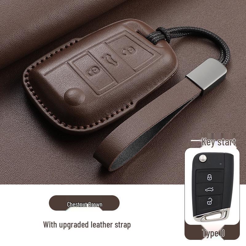 Volkswagen Schlüsselhüllen - Echtes Leder für Teramont, Tiguan L, Tayron, Sagitar, Tharu, Bora, Passat, Magotan und CC Modelle.