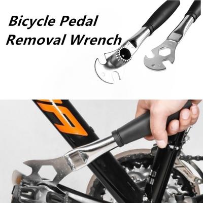 Bicycle Pedal Wrench Extra Long Handle MTB Road Mountain Bike Pedals Install Remover Removal Replace Repair Tool Spanner 15mm