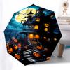 Happy Halloween Themed Folding Umbrella Fashion Auto-Open 8 Iron Ribs Plastic Handle Foldable Sunshade Perfect Christmas Gifts
