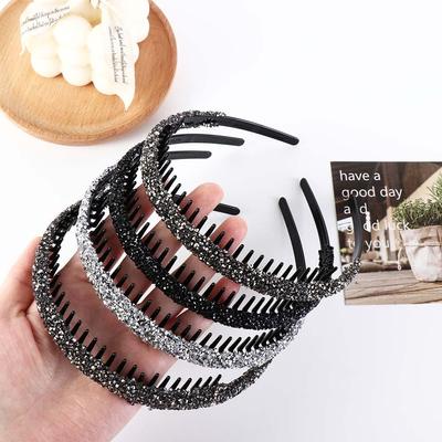 Make Up Rhinestone Headband with Toothed  Hair Hoop Retro Hairband  Non-slip