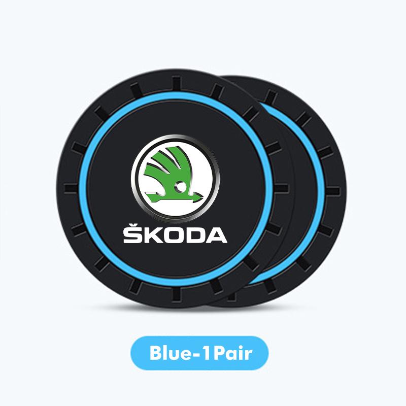 ATSS5 2pcs Silicone Car Water Cup Holder Coaster Anti Slip Pad Mat Auto Accessories For Skoda Rapid Octavia Derivative Enyaq-iV