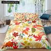 Autumn Tree Leaf King Queen Bedding Set Cartoon Botanical Duvet Cover Fallen Leaves Quilt Cover 2/3pcs Polyester Comforter Cover