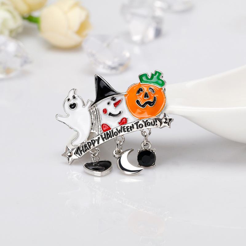 Classic Rhinestone Pumpkin Brooches for Women Enamel Halloween Brooch Pin Girls Party Casual Jewelry Jacket Handbag Decoration
