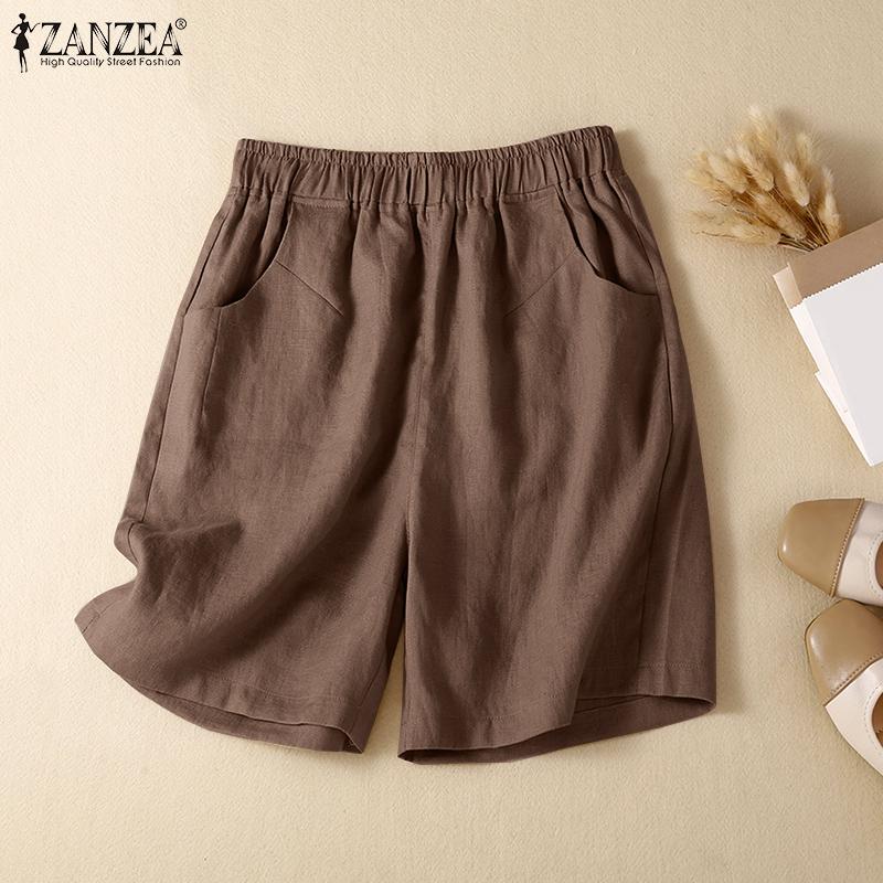 

ZANZEA Женские повседневные свободные летние шорты с эластичной резинкой на талии
