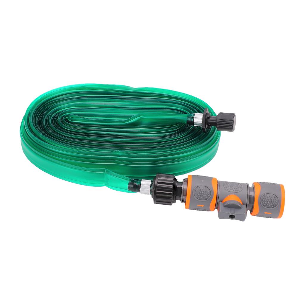 PVC Garden Watering Hose Bidirectional Quick Connector 15m Length Flexible Flat Soaking Hose