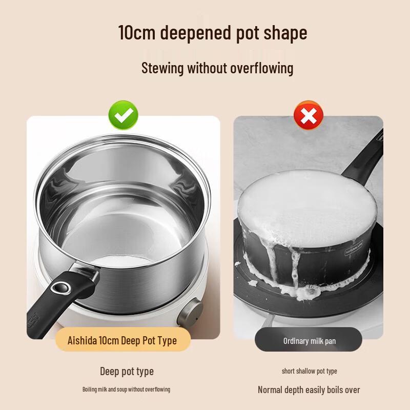 ASD 16cm Stainless Steel Milk Pot with Steamer