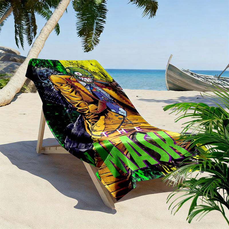 The mask Print Beach Towel, Large Soft Quick Dry Towel for Beach Camping Swimming